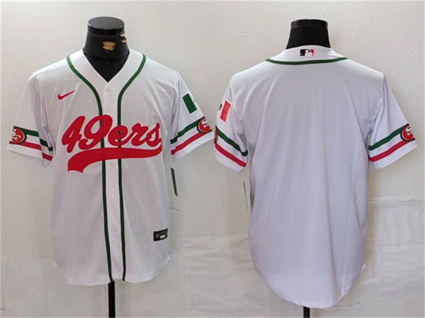 Men's White San Francisco 49ers Blank With Patch Cool Base Stitched Baseball Jersey